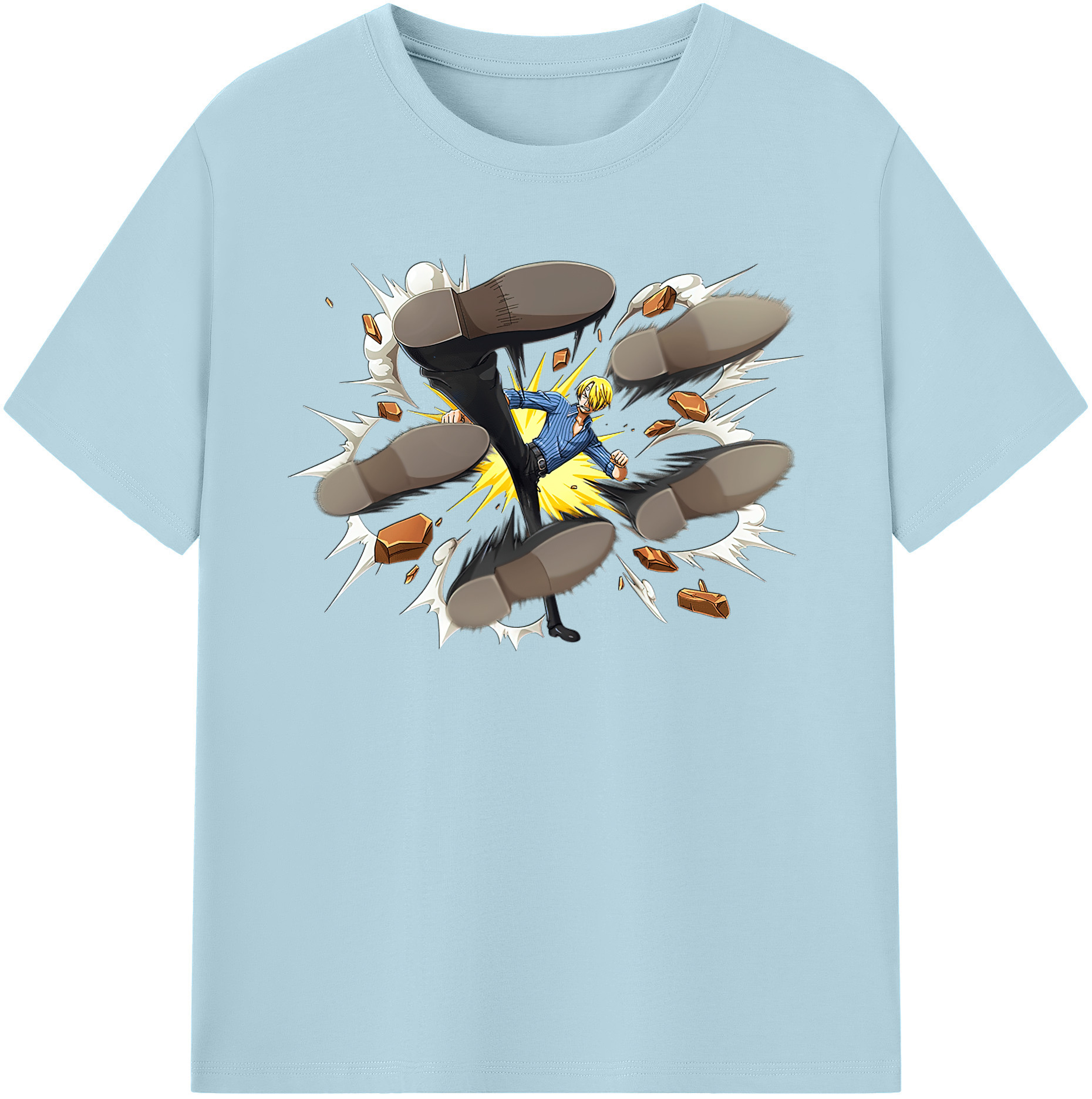 ワンピース サンジ ONE PIECE Sanji 綿100％半袖Tシャツ（フロントプリント）
